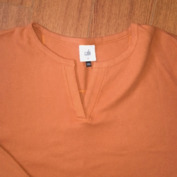 (M) CAbi Long Sleeve Top Waffle Ptp 23"×L22.5" - Picture 5 of 7